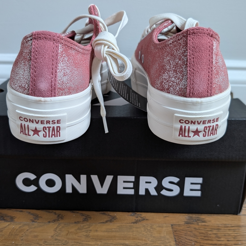 NWT Converse Chuck Taylor All Star Lift Ox Platform Rose Gold Metallic 6.5W - Picture 5 of 11